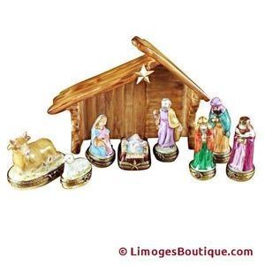 Rochard Nativity Limoges Boxes Set France